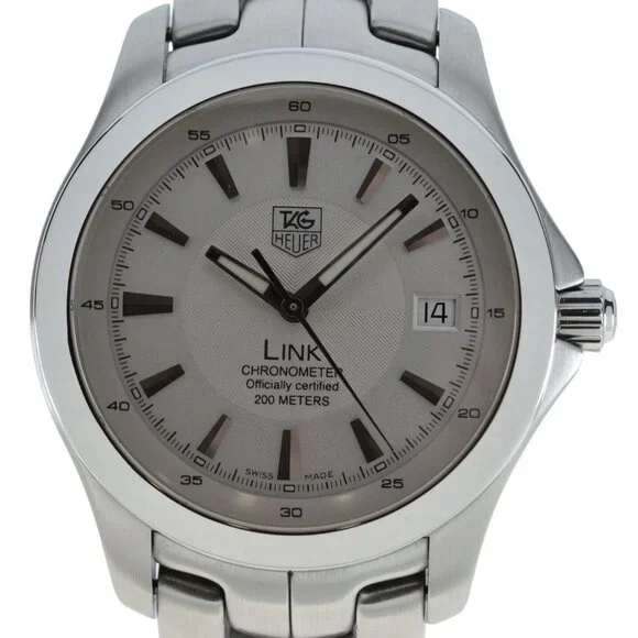 Men's Tag Heuer 39mm Link White Dial 200M Automatic Chronometer Watch! WJF5111!